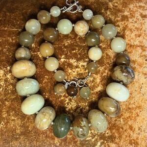 Amy Kahn Russell (AKR) Sterling Silver & Multi Stone Necklace & Bracelet Set
